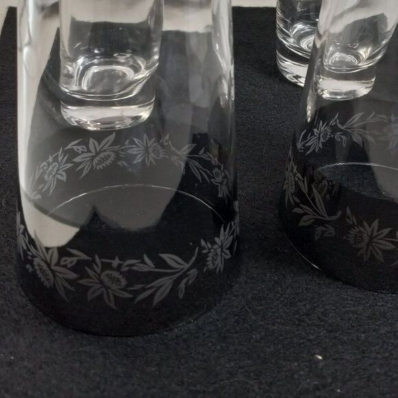 Vintage Dorothy Thorpe Silver Rimmed Thistle Pattern Tall Water glasses (4) - Picture 4 of 8